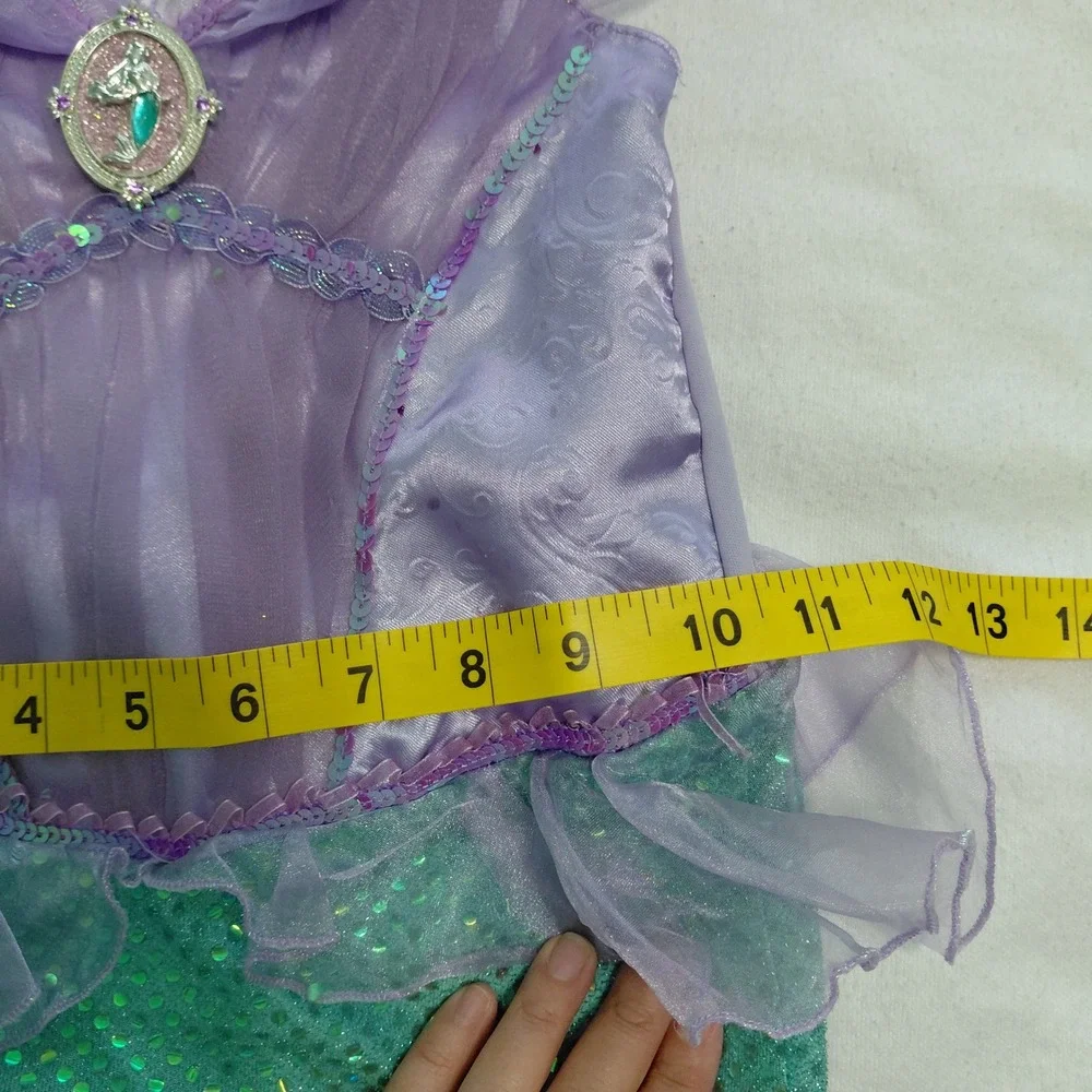 Disney Store Ariel Little Mermaid Costume Dress Purple Teal Girls 5/6 Sequin